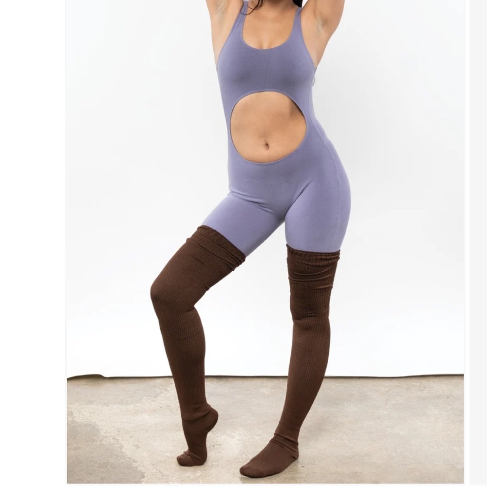 NEW! Los Angeles apparel Cocoa Thigh High Socks